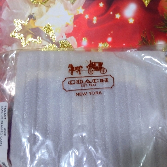 Coach Patent Leather👛 Deep Purple & Gold Hued LG 👛 Purse NWT - Picture 9 of 14